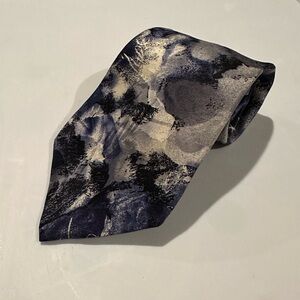 Windsor Abstract Blue and Gray Silk Tie - Tall
